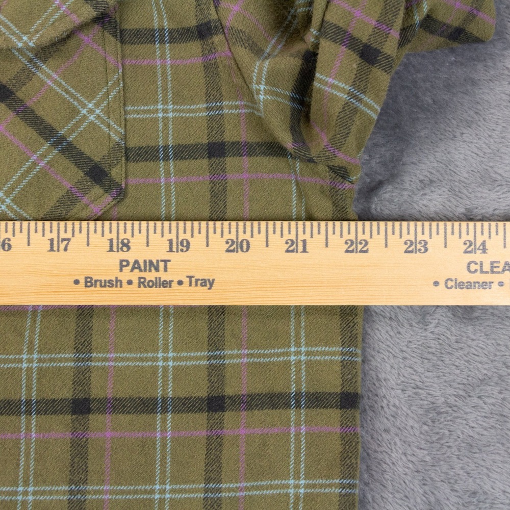Howler Bros Harkers Flannel Shirt Mens M Green Plaid Cotton‎ Blend Shooter Patch - Picture 10 of 11
